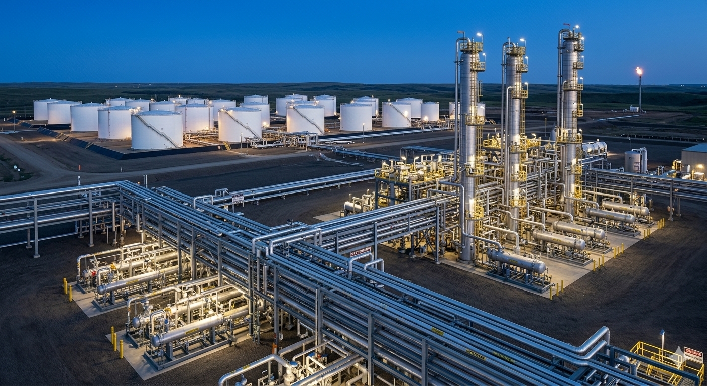 Utilities and industrial infrastructure environment with interconnected facility systems.